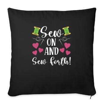 Point de broderie amusant au point de croix - Housse de coussin décorative 45 x 45 cm - noir - Devant