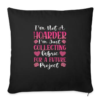 Point de croix amusant avec force de broderie. - Housse de coussin décorative 45 x 45 cm - noir - Devant