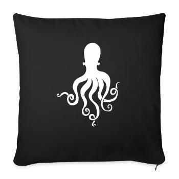 Octopus Silhouette T-Shirt - Sea Life Squid Cool - Sofakissenbezug 45 x 45 cm - Schwarz - Vorne