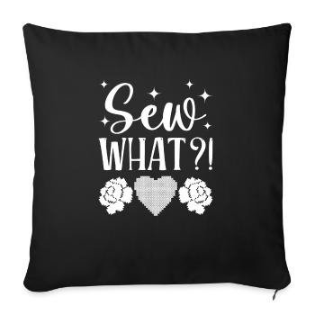 Point de croix amusant avec force de broderie. - Housse de coussin décorative 45 x 45 cm - noir - Devant