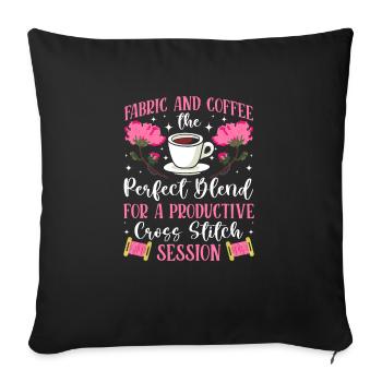 Aiguille à broder au point de croix, points amusants - Housse de coussin décorative 45 x 45 cm - noir - Devant