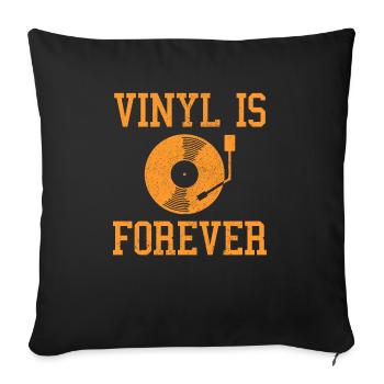Cadeau de disque vinyle pour DJ Vintage - Housse de coussin décorative 45 x 45 cm - noir - Devant