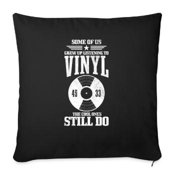 Cadeau de disque vinyle pour DJ Vintage - Housse de coussin décorative 45 x 45 cm - noir - Devant