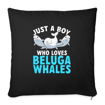 Baleine blanche Béluga - Housse de coussin décorative 45 x 45 cm - noir - Devant