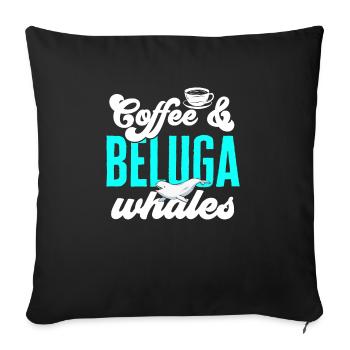 Baleine blanche Béluga - Housse de coussin décorative 45 x 45 cm - noir - Devant