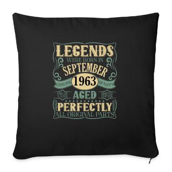 Vintage Legends Born In 1963 60 Years Old gift - Sofa pillowcase 17,3'' x 17,3'' (45 x 45 cm) - black - Front