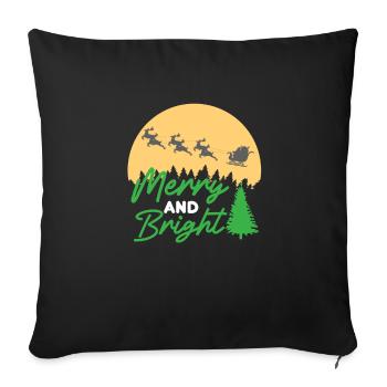 Merry And Bright Christmas - Sofa pillowcase 17,3'' x 17,3'' (45 x 45 cm) - black - Front