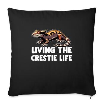 Crested Gecko Men Women Lizard Eyelash Gecko - Sofa pillowcase 17,3'' x 17,3'' (45 x 45 cm) - black - Front