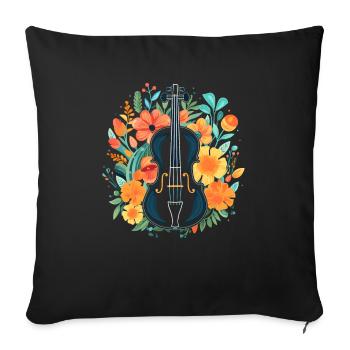 Fiddle Player Violinist Instrument Musician - Sofa pillowcase 17,3'' x 17,3'' (45 x 45 cm) - black - Front