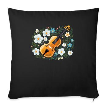 Fiddle Player Violinist Instrument Musician - Sofa pillowcase 17,3'' x 17,3'' (45 x 45 cm) - black - Front