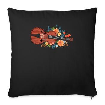 Fiddle Player Violinist Instrument Musician - Sofa pillowcase 17,3'' x 17,3'' (45 x 45 cm) - black - Front
