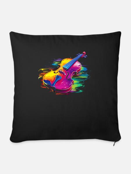 Fiddle Player Geiger, Instrumentenmusiker - Sofakissenbezug 45 x 45 cm - Schwarz