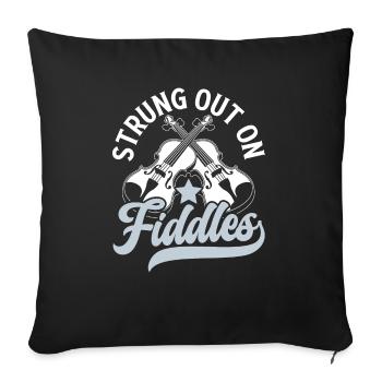 Fiddle Player Violinist Instrument Musician - Sofa pillowcase 17,3'' x 17,3'' (45 x 45 cm) - black - Front