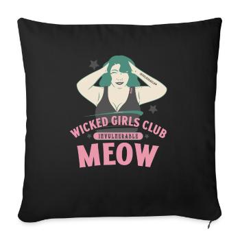 Journée de la femme - Girls Club - Housse de coussin décorative 45 x 45 cm - noir - Devant
