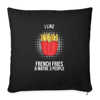 Frites drôles Frites drôles - Housse de coussin décorative 45 x 45 cm - noir - Devant