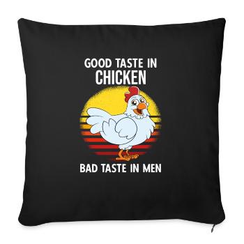 Funny Chicken Saying Chicken - Sofa pillowcase 17,3'' x 17,3'' (45 x 45 cm) - black - Front