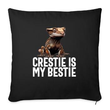 Gecko à crête Hommes Femmes Lézard Cils Gecko - Housse de coussin décorative 45 x 45 cm - noir - Devant
