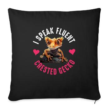 Crested Gecko Men Women Lizard Eyelash Gecko - Sofa pillowcase 17,3'' x 17,3'' (45 x 45 cm) - black - Front