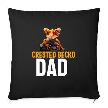 Gecko à crête Hommes Femmes Lézard Cils Gecko - Housse de coussin décorative 45 x 45 cm - noir - Devant