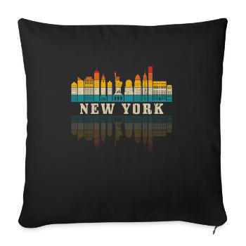 New York City NY NYC Souvenir cadeau - Housse de coussin décorative 45 x 45 cm - noir - Devant