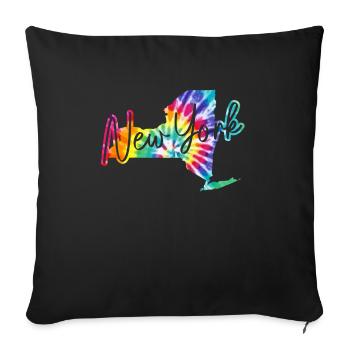 New York City NY NYC Souvenir cadeau - Housse de coussin décorative 45 x 45 cm - noir - Devant