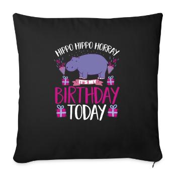 Hippopotame Hippopotame - Housse de coussin décorative 45 x 45 cm - noir - Devant