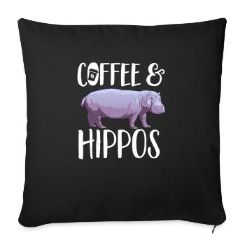 Hippopotame Hippopotame - Housse de coussin décorative 45 x 45 cm - noir - Devant