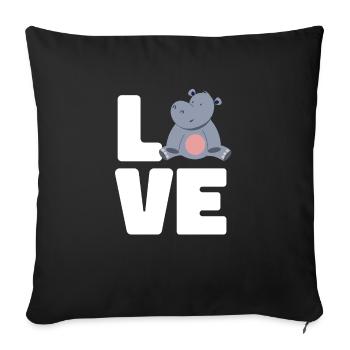 Hippopotame Hippopotame - Housse de coussin décorative 45 x 45 cm - noir - Devant