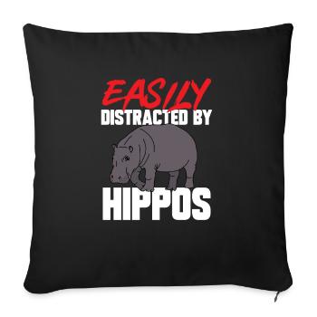 Hippopotame Hippopotame - Housse de coussin décorative 45 x 45 cm - noir - Devant