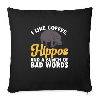 Hippopotame Hippopotame - Housse de coussin décorative 45 x 45 cm - noir - Devant