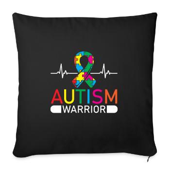 Autiste Guerrier Autiste - Housse de coussin décorative 45 x 45 cm - noir - Devant