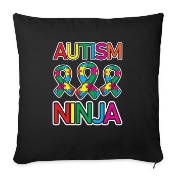 Autismus-ninja, Autistischer Krieger, - Sofakissenbezug 45 x 45 cm - Schwarz - Vorne