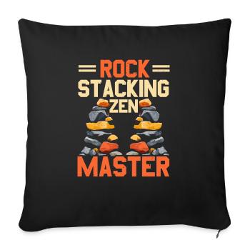 Steinstrumpf Steinstapler Felsausgleich - Sofakissenbezug 45 x 45 cm - Schwarz - Vorne