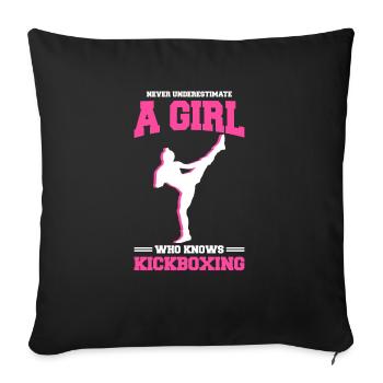 Kickboxen Kickboxer Kickboxing - Sofa pillowcase 17,3'' x 17,3'' (45 x 45 cm) - black - Front