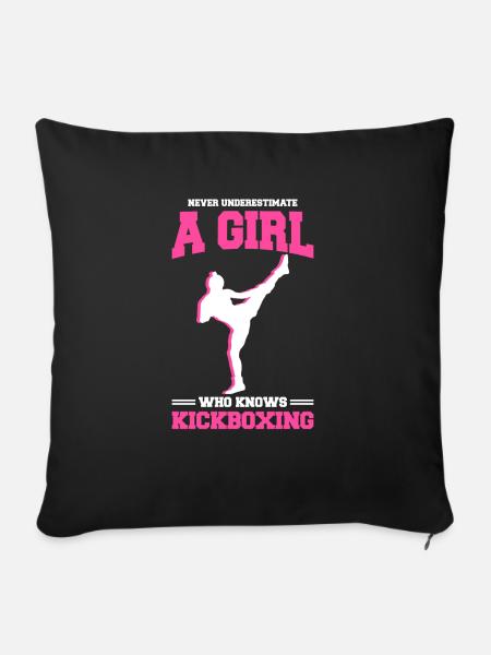 Kickboxen Kickboxer Kickboxing - Sofakissenbezug 45 x 45 cm - Schwarz