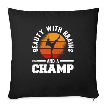 Kickboxen Kickboxer Kickboxing - Sofa pillowcase 17,3'' x 17,3'' (45 x 45 cm) - black - Front