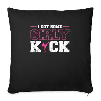 Kickboxen Kickboxer Kickboxing - Sofa pillowcase 17,3'' x 17,3'' (45 x 45 cm) - black - Front