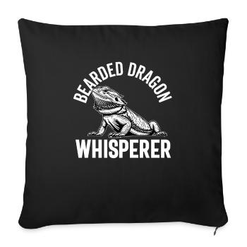 Dragon Barbu Hommes Femmes Filles Enfants Pogona Lézard - Housse de coussin décorative 45 x 45 cm - noir - Devant