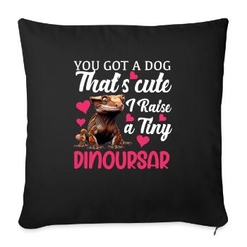 Dragon Barbu Hommes Femmes Filles Enfants Pogona Lézard - Housse de coussin décorative 45 x 45 cm - noir - Devant