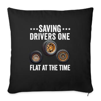 Tire Guy Mechanic Flat Tire Changer Repair Car - Sofa pillowcase 17,3'' x 17,3'' (45 x 45 cm) - black - Front