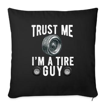 Tire Guy Mechanic Flat Tire Changer Repair Car - Sofa pillowcase 17,3'' x 17,3'' (45 x 45 cm) - black - Front
