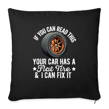 Tire Guy Mechanic Flat Tire Changer Repair Car - Sofa pillowcase 17,3'' x 17,3'' (45 x 45 cm) - black - Front