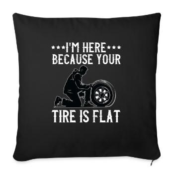 Tire Guy Mechanic Flat Tire Changer Repair Car - Sofa pillowcase 17,3'' x 17,3'' (45 x 45 cm) - black - Front