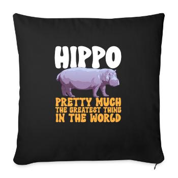 Hippopotame Hippopotame - Housse de coussin décorative 45 x 45 cm - noir - Devant