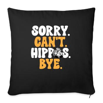 Hippopotame Hippopotame - Housse de coussin décorative 45 x 45 cm - noir - Devant
