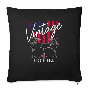 Drummer Drummer Gift Vintage - Sofa pillowcase 17,3'' x 17,3'' (45 x 45 cm) - black - Front