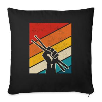 Drummer Drummer Gift Vintage - Sofa pillowcase 17,3'' x 17,3'' (45 x 45 cm) - black - Front