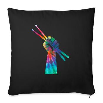 Drummer Drummer Gift Vintage - Sofa pillowcase 17,3'' x 17,3'' (45 x 45 cm) - black - Front
