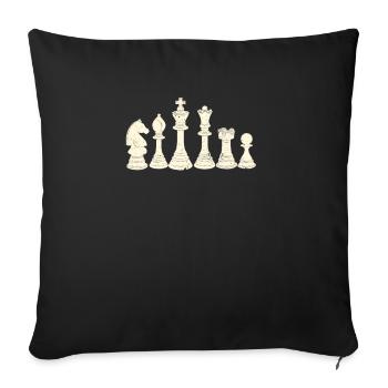 Schachspieler Silhouette Stücke Vintage Fan - Sofakissenbezug 45 x 45 cm - Schwarz - Vorne