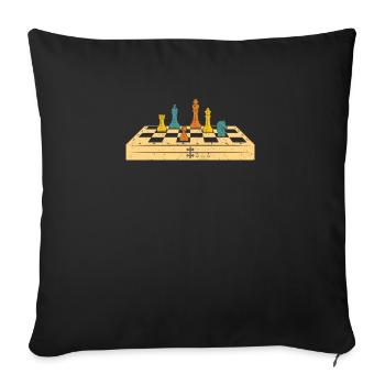 Schachspieler Fan Meister Retro Vintage Club Brett - Sofakissenbezug 45 x 45 cm - Schwarz - Vorne